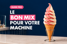 Illustration — le bon mix pour votre machine, avec un cornet de glace italienne rose et blanche