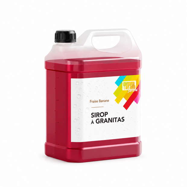 Bidon compact de sirop à granita Fraise Banane, 5 litres — visuel de présentation