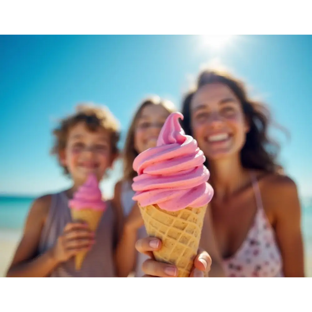 Cuerno de Helado Soft en rosa con Sabor frambuesa Gelmix