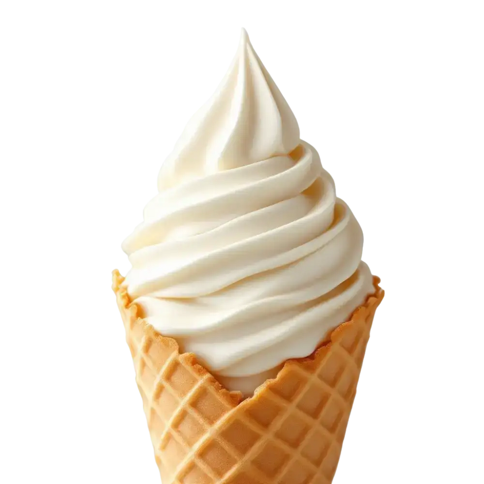 Crème glacée onctueuse au yogourt servie dans un cornet avec Mix à Glace Italienne