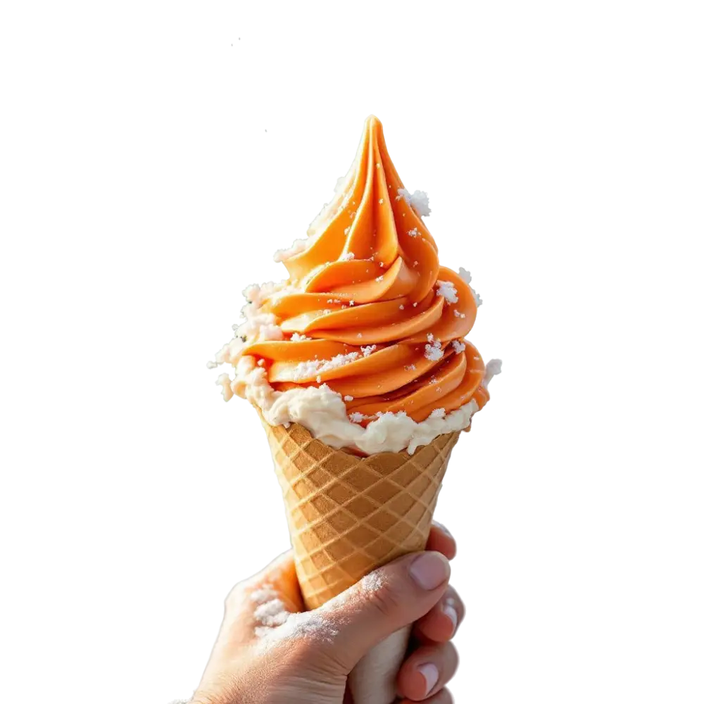 Helado Soft naranja, cremoso y afrutado, con un refrescante toque cítrico